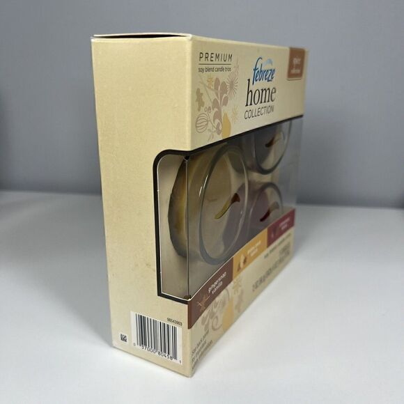 Febreze Home Collection Set of 3 Soy Blend Candles Trio Gingersnap Cinnamon Pear - Picture 3 of 4